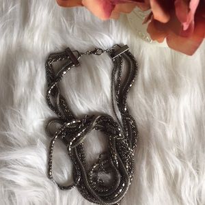 Silver multi chain necklace